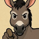 Angry Donkey Pointing at Viewer