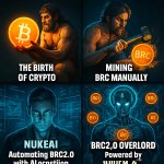 Create an original crypto meme titled “The Evolution of Intellig