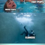 :thumbs_up: | EGG; EGGY PEOPLE; UNEGGY PEOPLE; CLANKERS; GROW GARDEN PLAYER | image tagged in drowning,fun,clanker,egg,eggy,mems | made w/ Imgflip meme maker