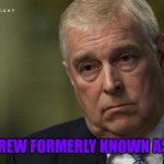 Prince Andrew | THE ANDREW FORMERLY KNOWN AS PRINCE | image tagged in prince andrew | made w/ Imgflip meme maker