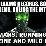 AI’s Having a Great Week. Humans, Not So Much. | AI: BREAKING RECORDS, SOLVING PROBLEMS, RULING THE INTERNET; HUMANS: RUNNING ON CAFFEINE AND MILD PANIC | image tagged in artificial intelligence,breaking news,robots,futuristic utopia,the future,caffeine | made w/ Imgflip meme maker