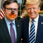 Brown-nosed Speaker Mike Johnson with President Donald Trump