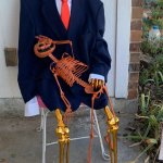 Halloween gold skeleton pumpkin demon