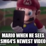Rio smg4 | MARIO WHEN HE SEES SMG4'S NEWEST VIDEO | image tagged in gifs,mario,smg4 | made w/ Imgflip video-to-gif maker