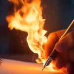 Pen on fire