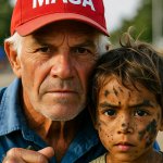 MAGA old man and homeless boy