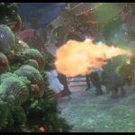 Grinch sets fire to tree GIF Template