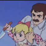 Knife scene from Chargeman Ken