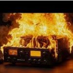 HF radio on fire