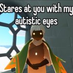 stares at you with my autistic eyes meme