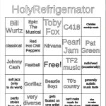 HolyRefrigemator music bingo template
