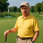 walter white from breaking bad at a golf course