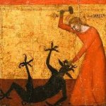 St Margaret of Antioch hammering the devil