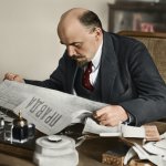 Vladimir Lenin Reading Pravda