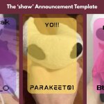 The 'shaw' Announcement Temp template
