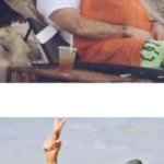 father and son at the beach