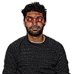 Mr Morj with red glowing eyes