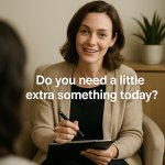 Make therapist asking if i need a little extra something today