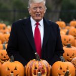 Donald Trump addressing his Pumpkin heads