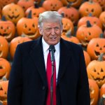 Donald Trump addressing his Pumpkin heads