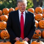 Donald Trump addressing his Pumpkin heads