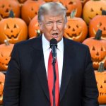Donald Trump addressing his Pumpkin heads
