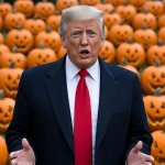 Donald Trump addressing his Pumpkin heads
