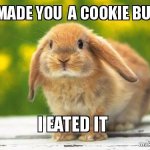 I made you a cookie but I eated it bunny