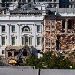 White House demolition. Trump's Ballroom of Bribes. meme