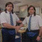 Office handshake two Steves
