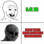 97 Taurus SHO | 3.4L V8; FRONT WHEEL DRIVE AUTOMATIC TRANSMISSION | image tagged in before and after | made w/ Imgflip meme maker