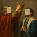 King hands crown over