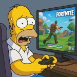 Homer Simpson playing fornite