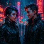 a girl and guy talking