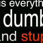 why is everything so dumb and stupid meme