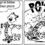 Calvin Slaps Hobbes (low quality)