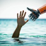 IA robot helps drowning man