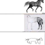 Horses drawing template