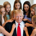 Donald Trump being dressed by young girls Epstein Files