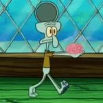 squidward throwing his brain in the trash GIF Template