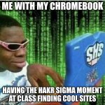 Ryan Beckford | ME WITH MY CHROMEBOOK; HAVING THE HAKR SIGMA MOMENT AT CLASS FINDING COOL SITES | image tagged in ryan beckford | made w/ Imgflip meme maker