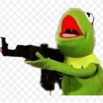 Crazy Kermit The Frog With Gun