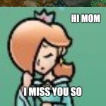 princess rosalina visits her mother | ROSALINA'S MOTHER; HI MOM; I MISS YOU SO | image tagged in sad princess rosalina,super mario bros,mother,pokemon memes,gravestone,rest in peace | made w/ Imgflip meme maker
