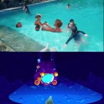 Mother Ignoring Kid Drowning In A Pool