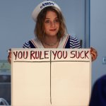 stranger things you rule you suck board