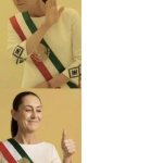 Narcopresirvienta Sheinbaum rechazando Sheinbaum contenta