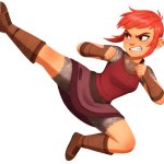 Nimona Doing a Kicking Pose