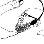 Soyjak lifting headphones