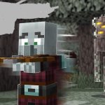 Pillager Running Away From Creaking meme