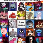 Characters I am horny meme